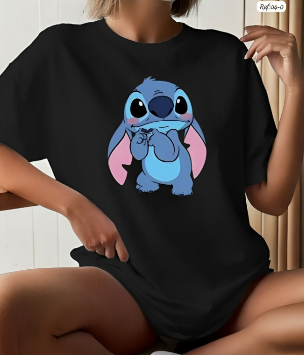 UrbanOutfits Women Oversized T-shirt Black / S Stitch - Women Oversized T-shirt