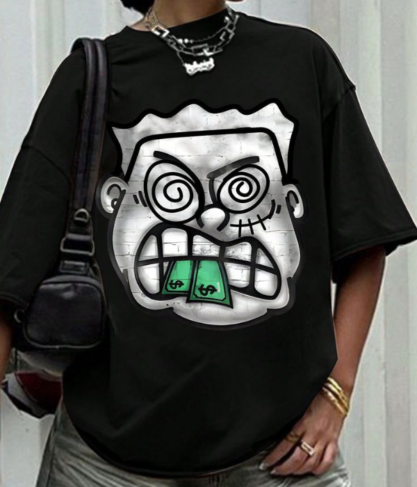 UrbanOutfits Women Oversized T-shirt Black / S UGLY FACE - Women Oversized T-shirt