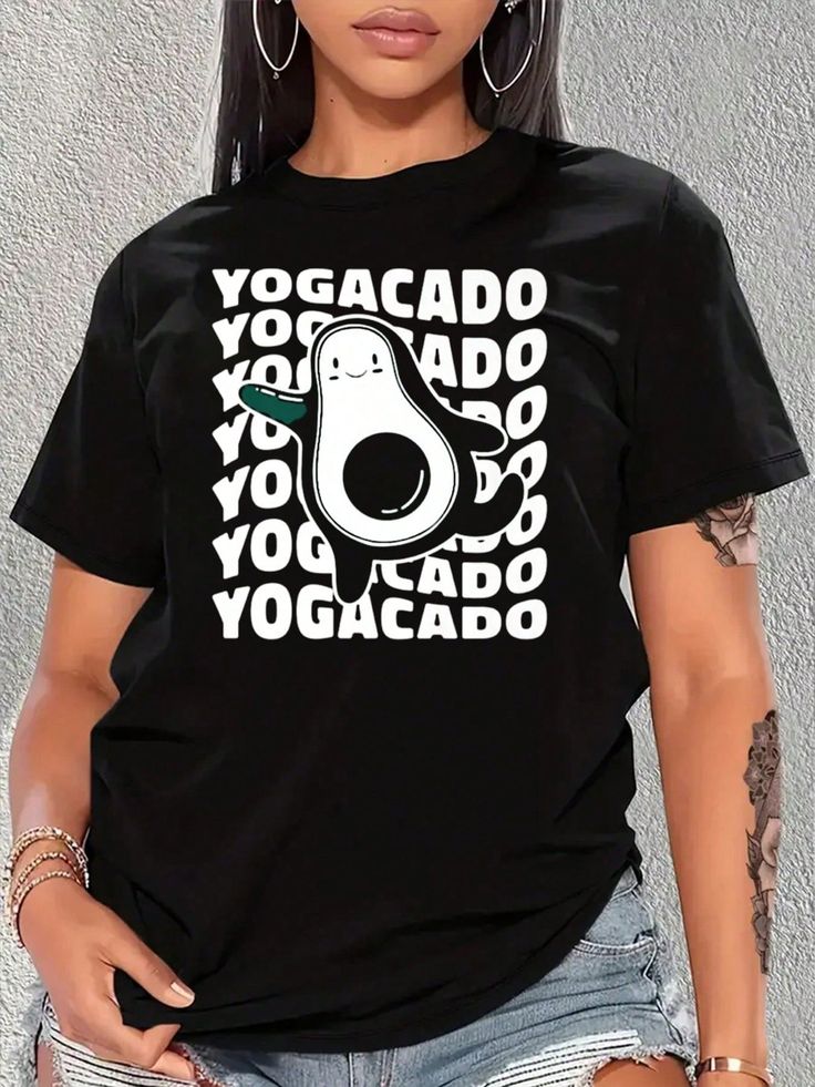 UrbanOutfits Women Oversized T-shirt Black / S ' YOGACADO ' Women Oversized T-shirt