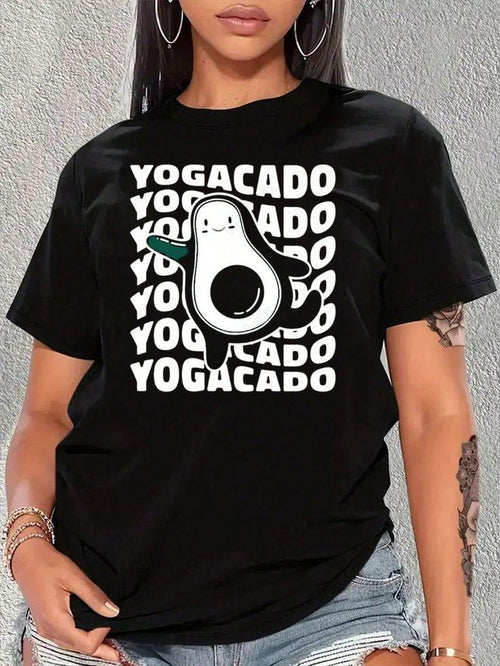 UrbanOutfits Women Oversized T-shirt Black / S ' YOGACADO ' Women Oversized T-shirt