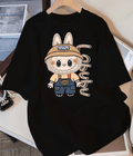 UrbanOutfits Women Oversized T-shirt Black / XL LABUBU- Women Oversized T-shirt