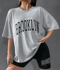 UrbanOutfits Women Oversized T-shirt Gray / S ' BROOKLYN ' Women Oversized T-shirt