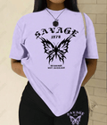 UrbanOutfits Women Oversized T-shirt Light purple / S ' Savage ' Women Oversized T-shirt