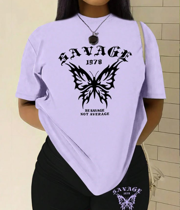 UrbanOutfits Women Oversized T-shirt Light purple / S ' Savage ' Women Oversized T-shirt