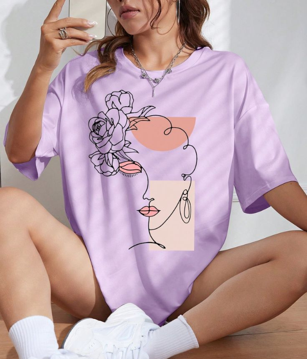UrbanOutfits Women Oversized T-shirt light purple / S Women Oversized T-shirt