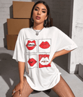 UrbanOutfits Women Oversized T-shirt Lips Women Oversized T-shirt