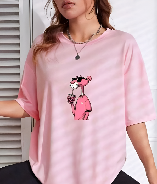 UrbanOutfits Women Oversized T-shirt Pink / S Pink Panther Women Oversized T-shirt