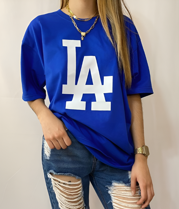 UrbanOutfits Women Oversized T-shirt Royal Blue / S ' LA ' Women Oversized T-shirt