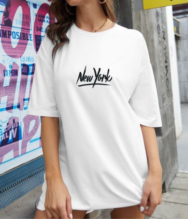 UrbanOutfits Women Oversized T-shirt White / Cotton / S 'New York' Oversized T-Shirt