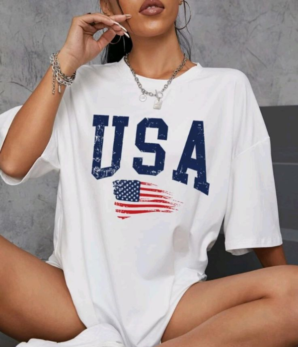 UrbanOutfits Women Oversized T-shirt White / Cotton / S USA oversized T-Shirt