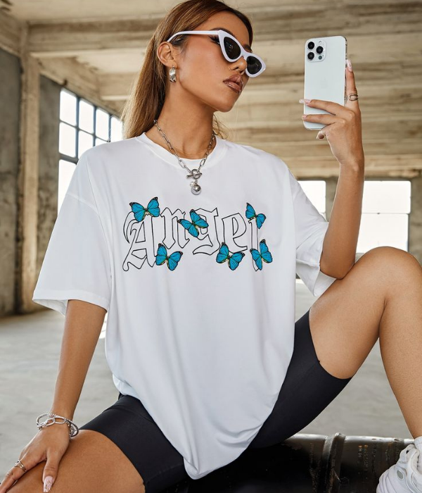UrbanOutfits Women Oversized T-shirt White / S ' ANGEL ' Women Oversized T-shirt