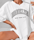 UrbanOutfits Women Oversized T-shirt White / S ' Brooklyn ' Women Oversized T-shirt