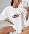 UrbanOutfits Women Oversized T-shirt White / S BUTTERFLY EYES Women Oversized T-shirt