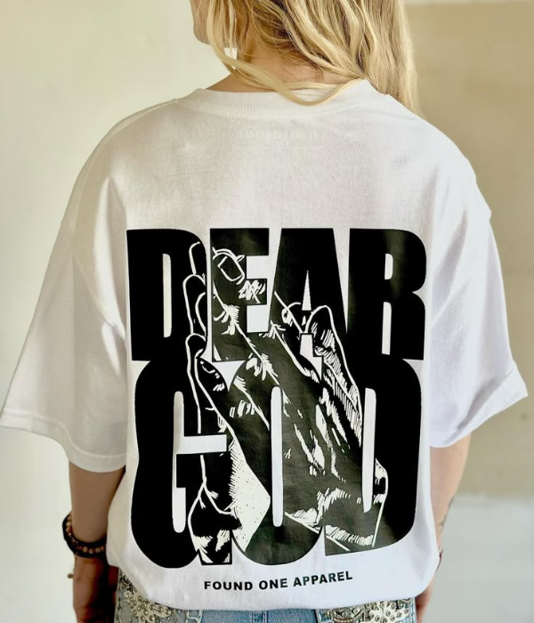 UrbanOutfits Women Oversized T-shirt White / S ' Dear God' Oversized T-shirt