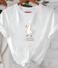 UrbanOutfits Women Oversized T-shirt White / S ' Duck ' Women Oversized T-shirt