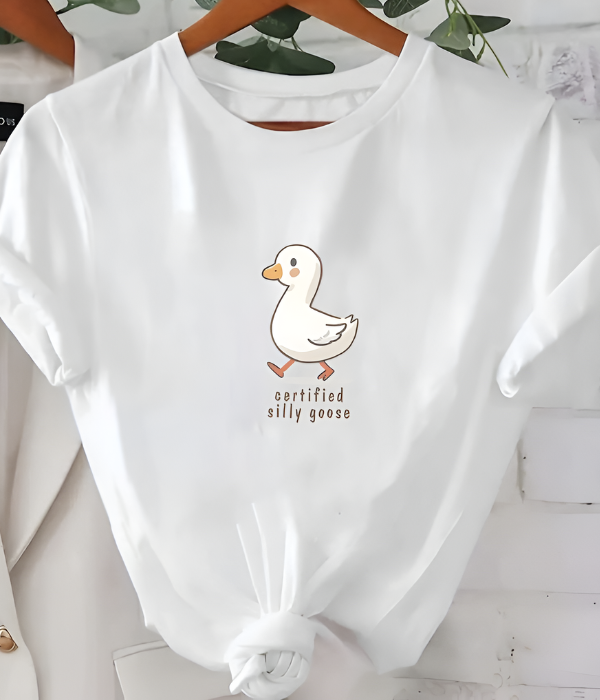 UrbanOutfits Women Oversized T-shirt White / S ' Duck ' Women Oversized T-shirt