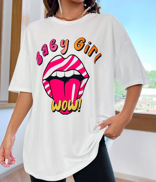 UrbanOutfits Women Oversized T-shirt White / S easy girl - Women Oversized T-shirt