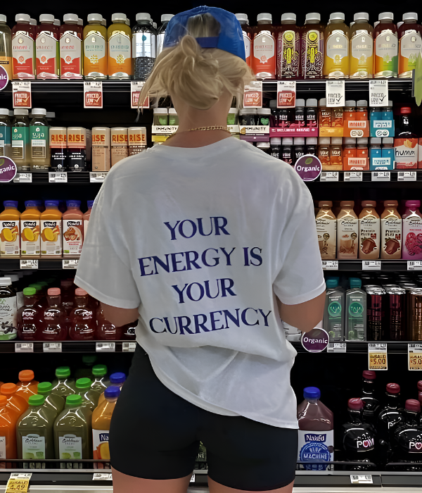 UrbanOutfits Women Oversized T-shirt White / S ' ENERGY '  Women Oversized T-shirt