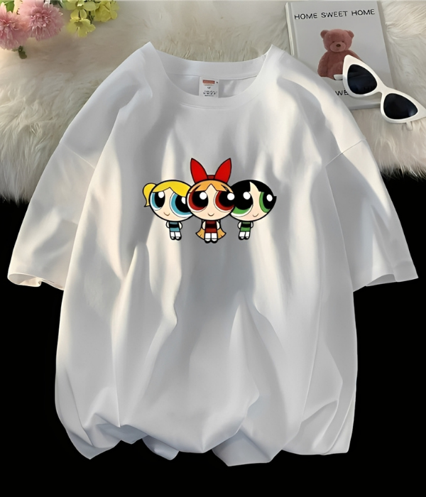 UrbanOutfits Women Oversized T-shirt White / S Girls Super Power - Women Oversized T-shirt