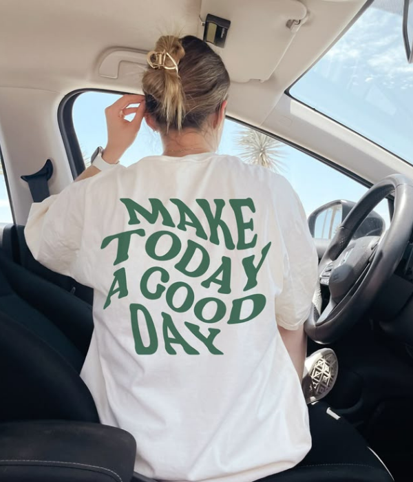 UrbanOutfits Women Oversized T-shirt White / S ' GOOD DAY ' Women Oversized T-shirt