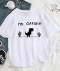 UrbanOutfits Women Oversized T-shirt White / S ' I'm Offline ' Women Oversized T-shirt