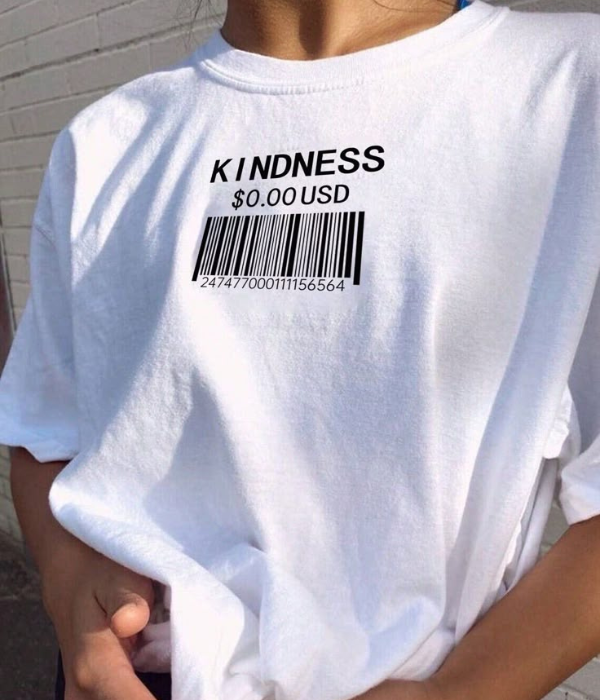 UrbanOutfits Women Oversized T-shirt White / S ' kINDNESS ' Women Oversized T-shirt