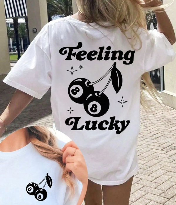 UrbanOutfits Women Oversized T-shirt White / S LUCKY - Women Oversized T-shirt