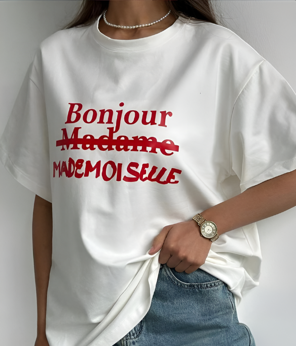 UrbanOutfits Women Oversized T-shirt White / S Mademoiselle Women Oversized T-shirt