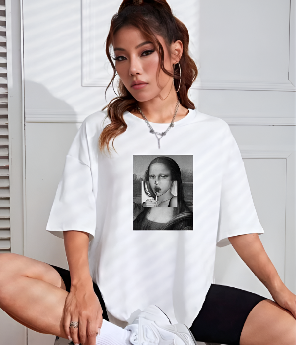 UrbanOutfits Women Oversized T-shirt White / S Mona Lisa Women Oversized T-shirt