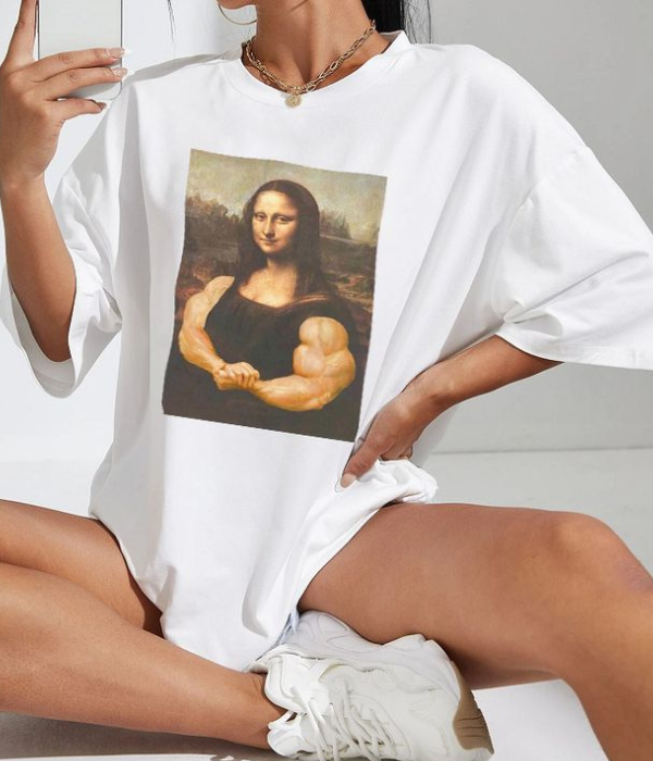 UrbanOutfits Women Oversized T-shirt White / S Monalisa Women Oversized T-shirt