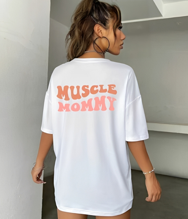 UrbanOutfits Women Oversized T-shirt White / S Muscle mommy - Women Oversized T-shirt
