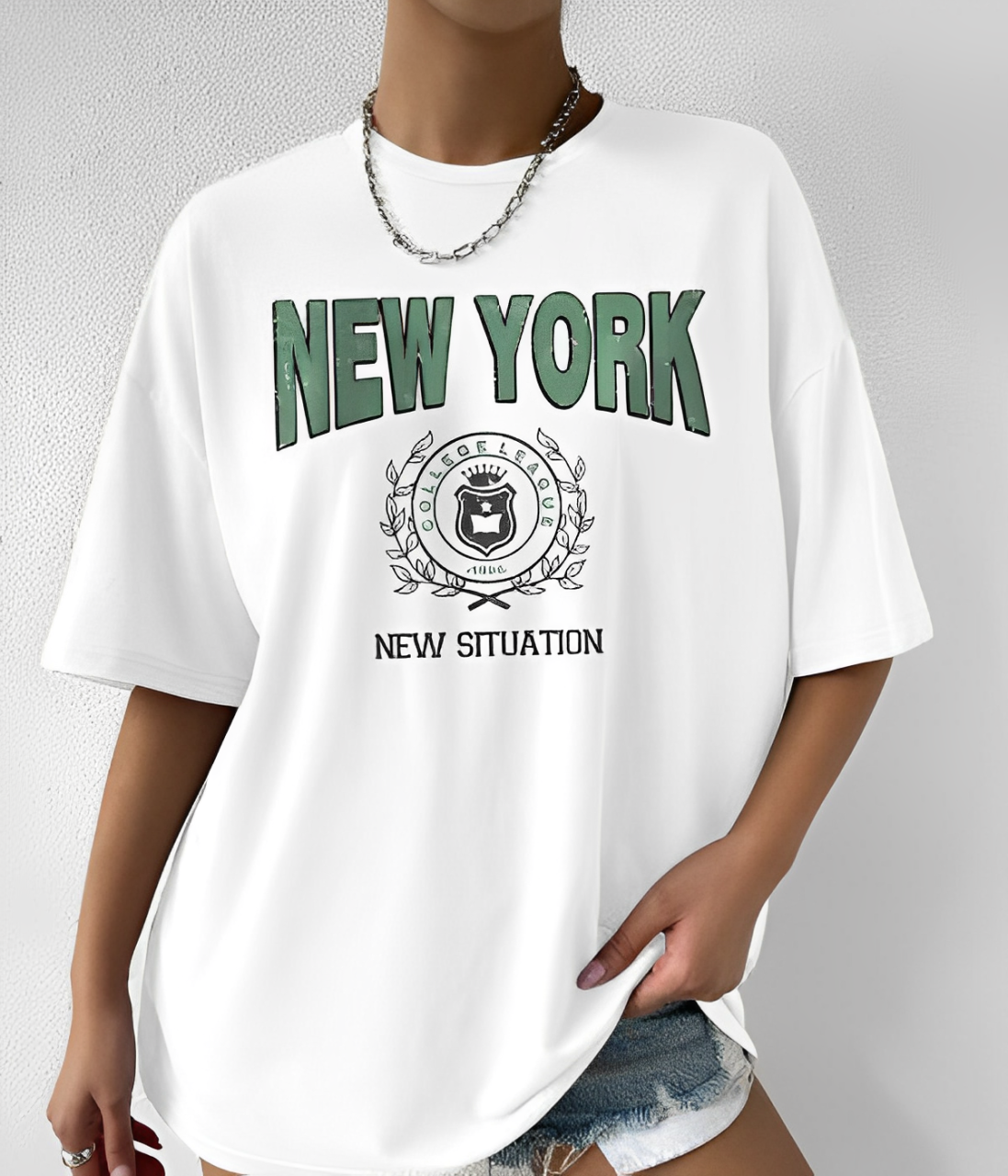 UrbanOutfits Women Oversized T-shirt White / S ' New York ' Women Oversized T-shirt