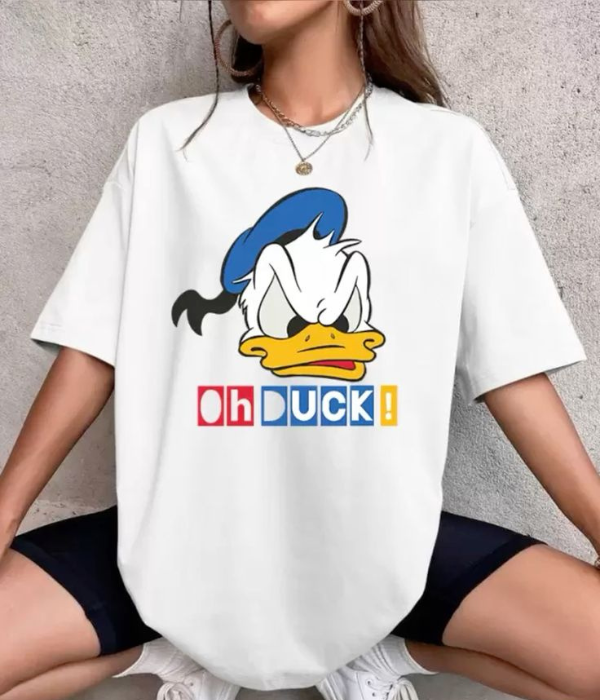 UrbanOutfits Women Oversized T-shirt White / S ' Oh DUCK ! ' Women Oversized T-shirt