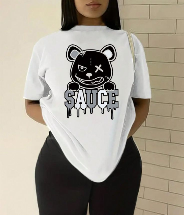 UrbanOutfits Women Oversized T-shirt White / S ' SAUCE ' Women Oversized T-shirt