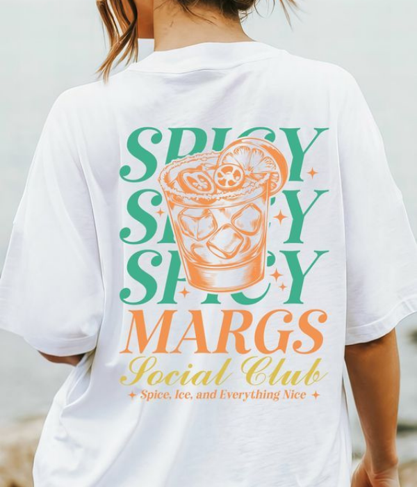 UrbanOutfits Women Oversized T-shirt White / S ' SPICY ' Women Oversized T-shirt