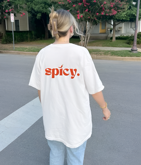 UrbanOutfits Women Oversized T-shirt White / S ' Spicy ' Women Oversized T-shirt