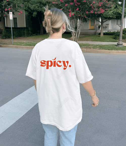 UrbanOutfits Women Oversized T-shirt White / S ' Spicy ' Women Oversized T-shirt