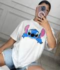 UrbanOutfits Women Oversized T-shirt White / S Stitch- Women Oversized T-shirt