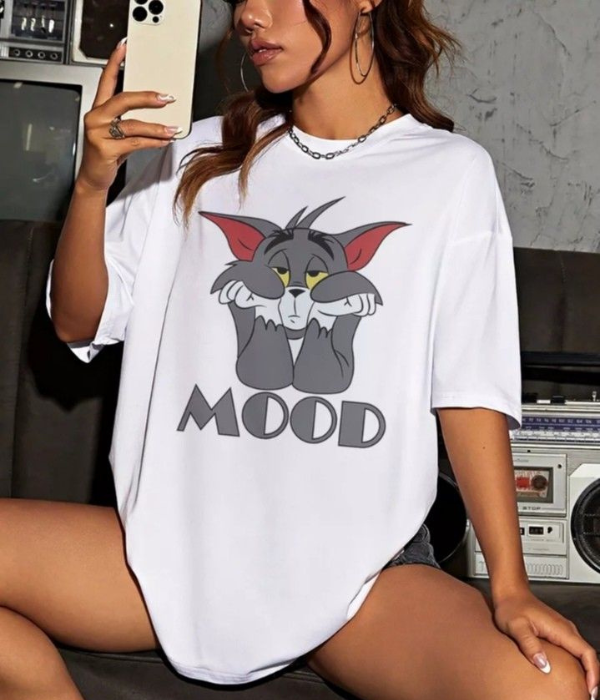 UrbanOutfits Women Oversized T-shirt White / S ' TOM ' Women Oversized T-shirt