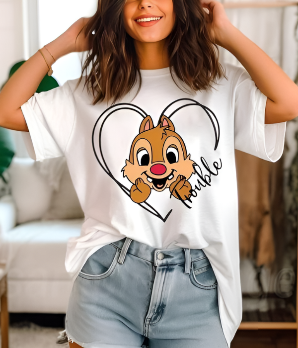 UrbanOutfits Women Oversized T-shirt White / S Trouble- Women Oversized T-shirt