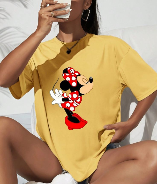 UrbanOutfits Women Oversized T-shirt Yellow / S Mickey Mouse Women Oversized T-shirt