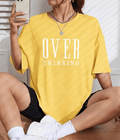 UrbanOutfits Women Oversized T-shirt Yellow / S ' Over Thinking ' Women Oversized T-shirt