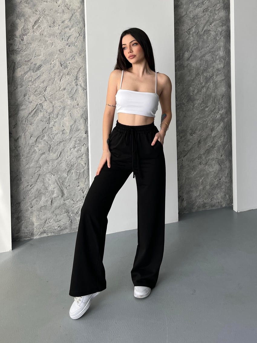 UrbanOutfits Women Summer Sweatpants Black / S Women (Summer) Wide-Leg Sweatpant