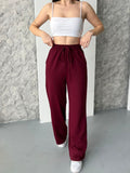 UrbanOutfits Women Summer Sweatpants S / Burgundy Women (Summer) Wide-Leg Sweatpant