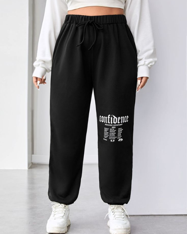 UrbanOutfits Women Sweatpants Black / S 'Confidence ' Women Oversized Sweatpants