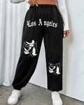 UrbanOutfits Women Sweatpants Black / S 'LA' Women Oversized Sweatpants