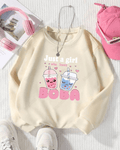 UrbanOutfits Women sweatshirt Beige / Cotton-Fleece / S Just a Girl -  Women Oversized sweatshirt