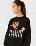UrbanOutfits Women sweatshirt Black / Cotton-Fleece / S BAMBI - Women Oversized sweatshirt