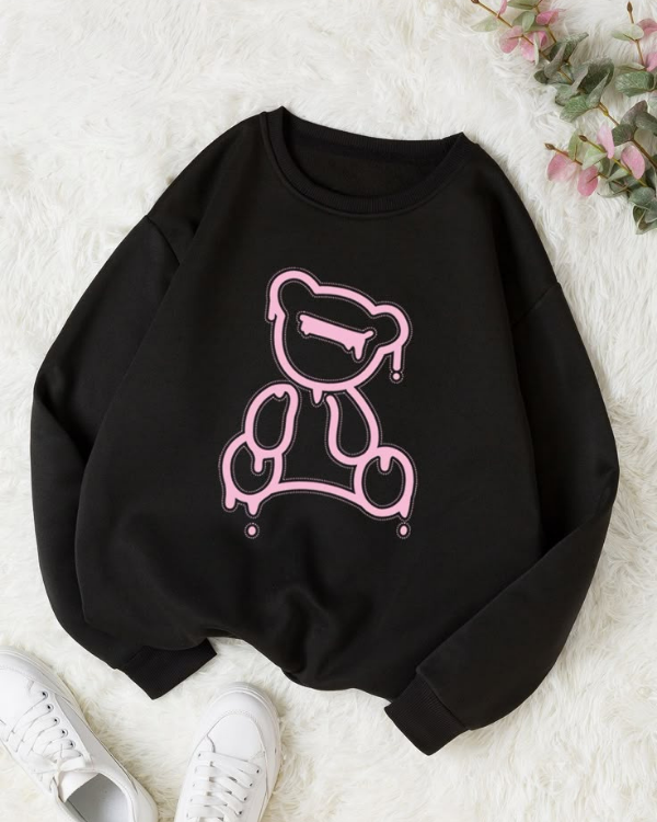 UrbanOutfits Women sweatshirt Black / Cotton-Fleece / S Bear - Women Oversized sweatshirt