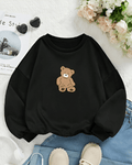 UrbanOutfits Women sweatshirt Black / Cotton-Fleece / S Bear - Women Oversized sweatshirt